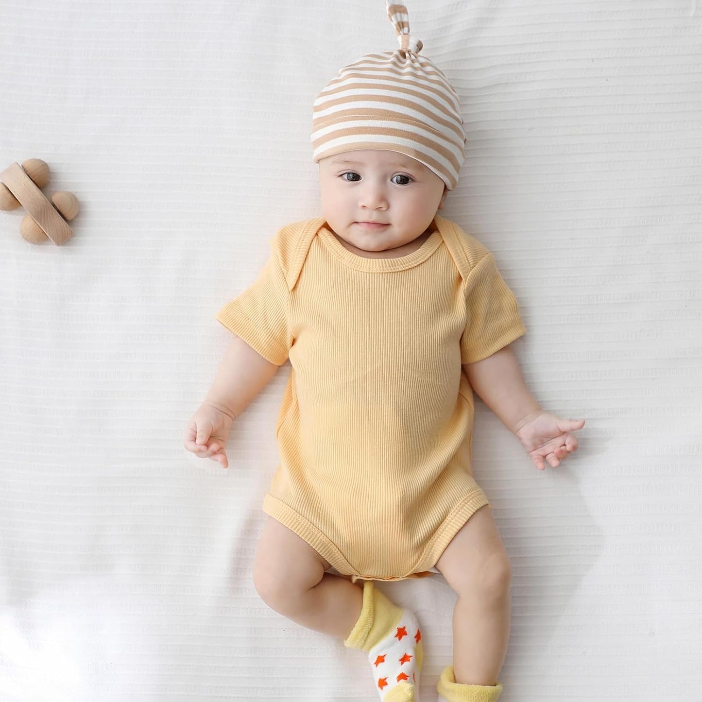 Newborn Baby Short Sleeve Bodysuit Cotton One-Piece Baby Clothes 5-Pack, 0-12 Months