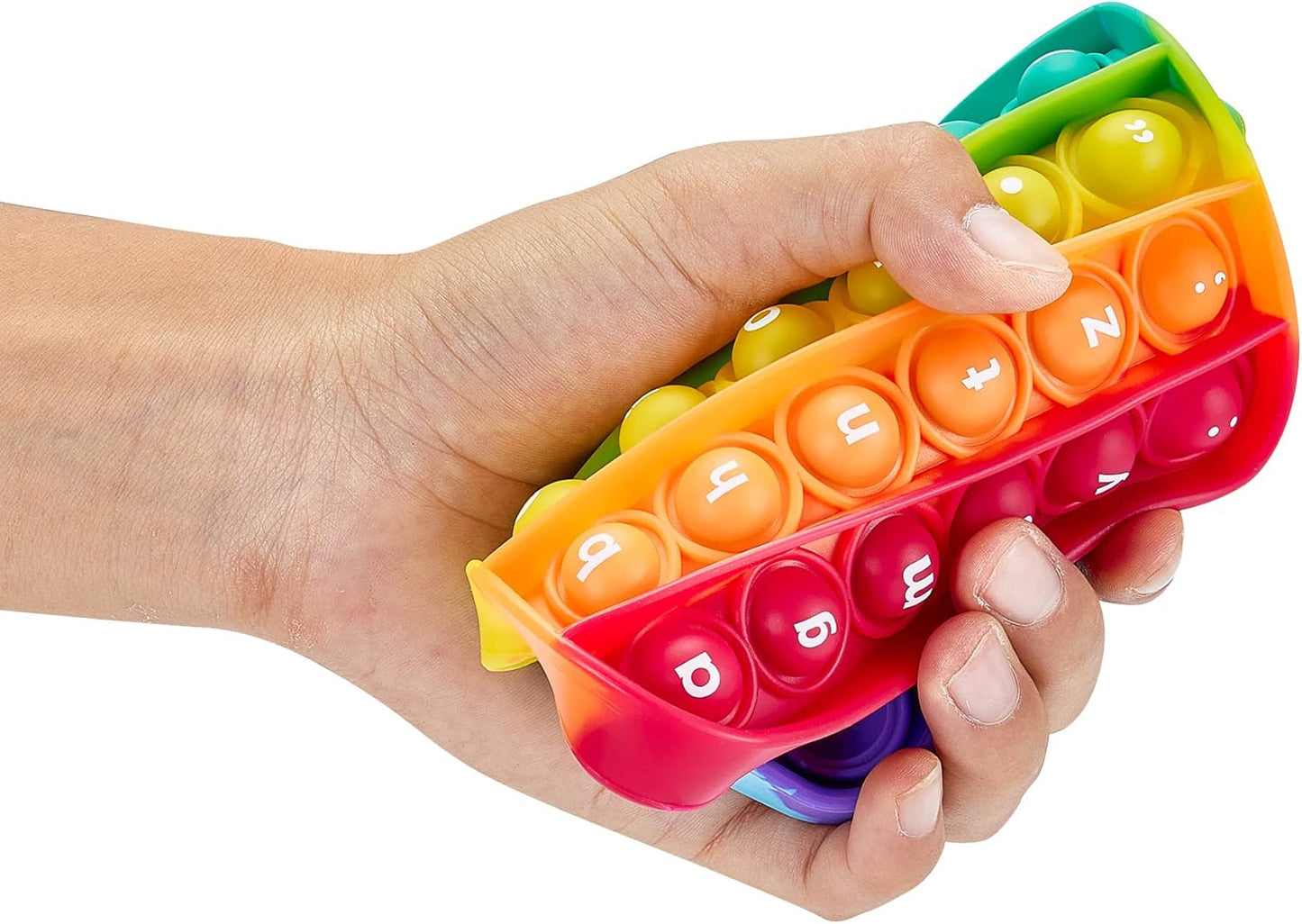 Alphabet Pop Fidget Toys Square ABC Letters Pop Bubble Toy Silicone Sensory Lowercase Uppercase Number Pop for Toddlers & Schools (5x5inch, Uppercase)