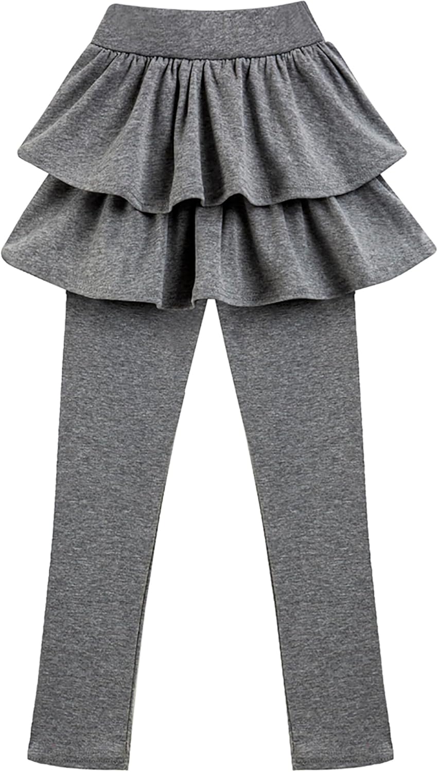 Girls School Uniform Pants Leggings with Skirts Stretch Warm Jegging 4-12 Years