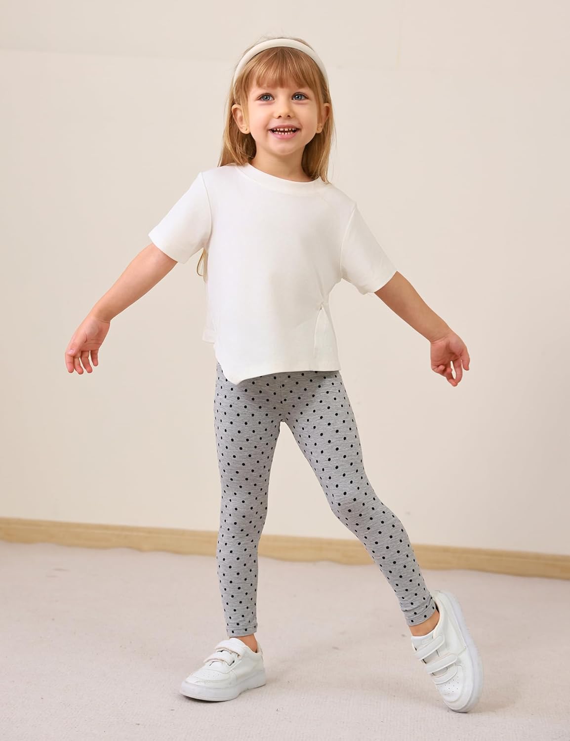 Toddler Girls Leggings 2-Pack Bamboo Viscose Little Girls Casual Stretch Pants