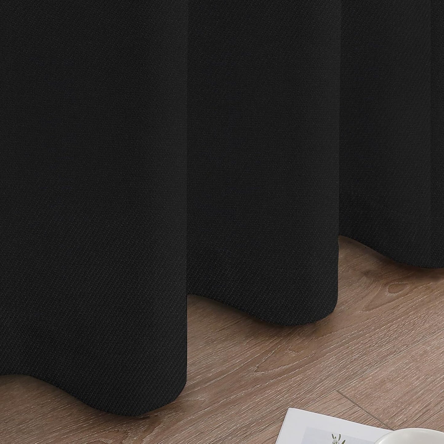 Joydeco 100% Blackout Curtains 96 Inches Long 2 Panels Set, Thermal Insulated Long Curtains& Drapes 2 Burg, Room Darkening Drapes for Bedroom Living Room Window (Black, W52 x L96 Inch)