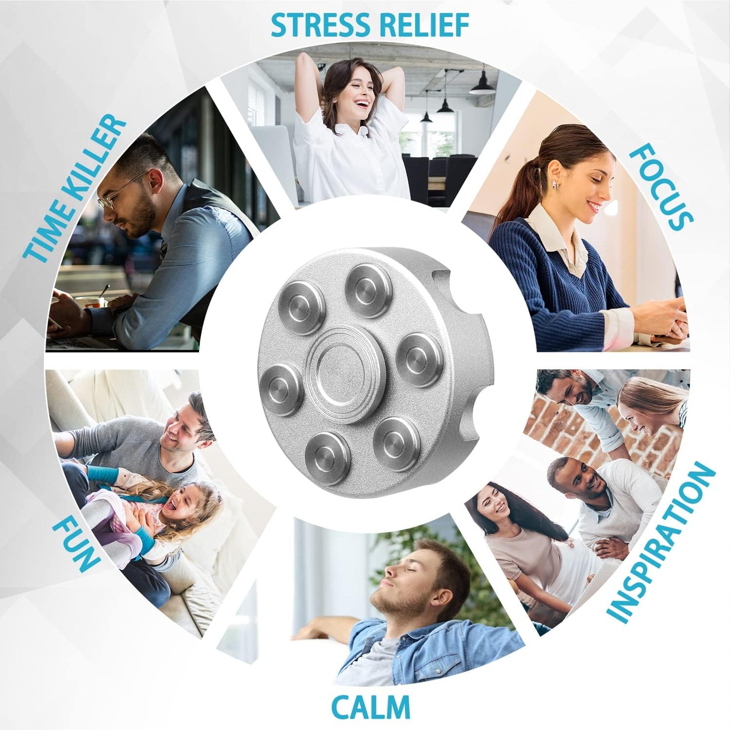 Desk Fidget Spinner Chain, Fidget Toy Metal, Infinity Cube Spinner Gift For Kids and Adults, Sensory Toy, Heavy Duty Cool Hand Finger Spinner Desk Toy, Party Favors Goody Bag Fillers Stocking Stuffers