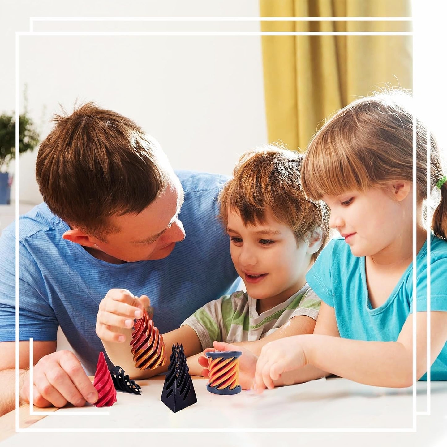 3 PCS Impossible Cone,Spiral Cone Fidget Toy,Pyramid Passthrough Sculpture,3D Printed Spiral Cone,Desk Toy,Mini Cone Funny Desktop Decoration for Home Office Desk (3pcs (Pyramid+Cone+Cylinder))