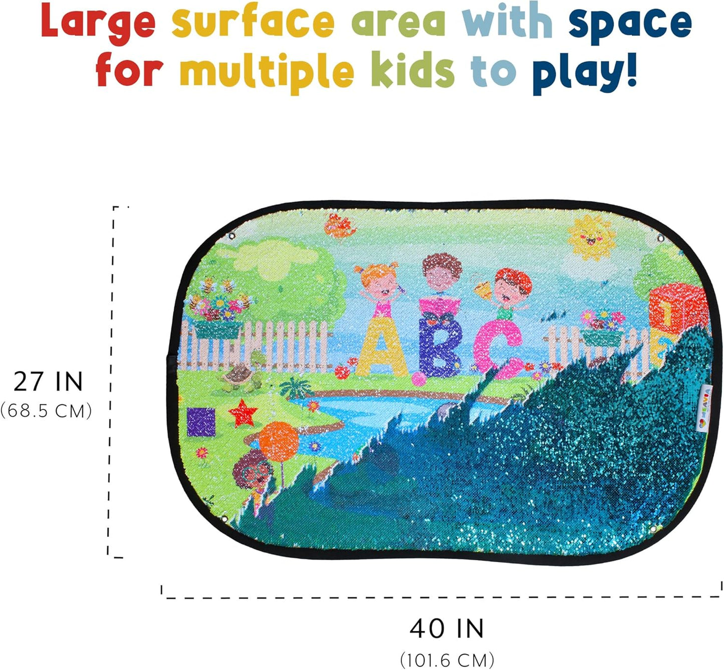 Reversible Sequins Wall Sensory Fun Toy Learning Discovery Version, Jumbo Size 40 x 27 Inches