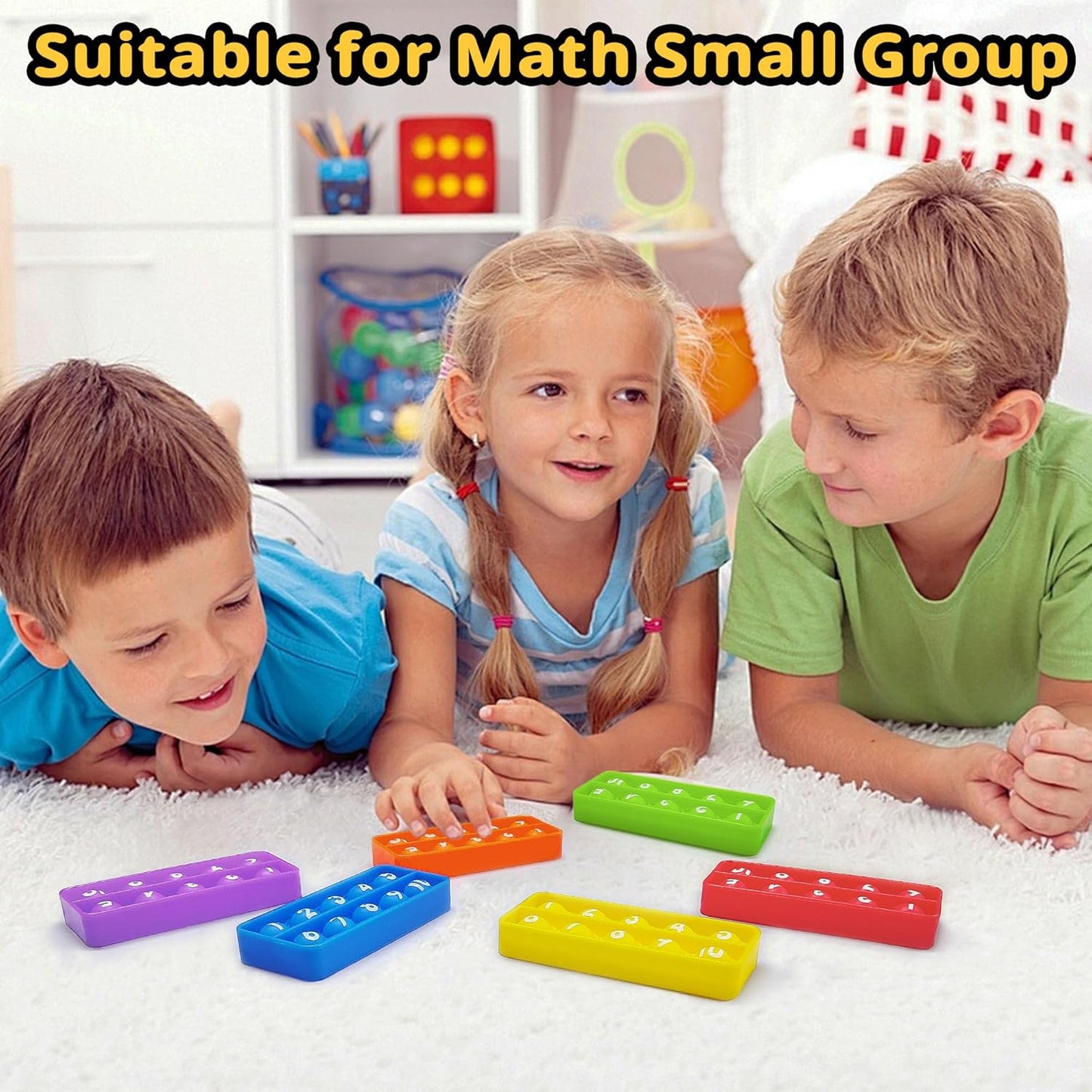 Ten Frame Interactive Pop Sensory Bubble Poppers - Push Counting Pop Fidget Toy - Set of 6 - Engage, Learn, and Play!