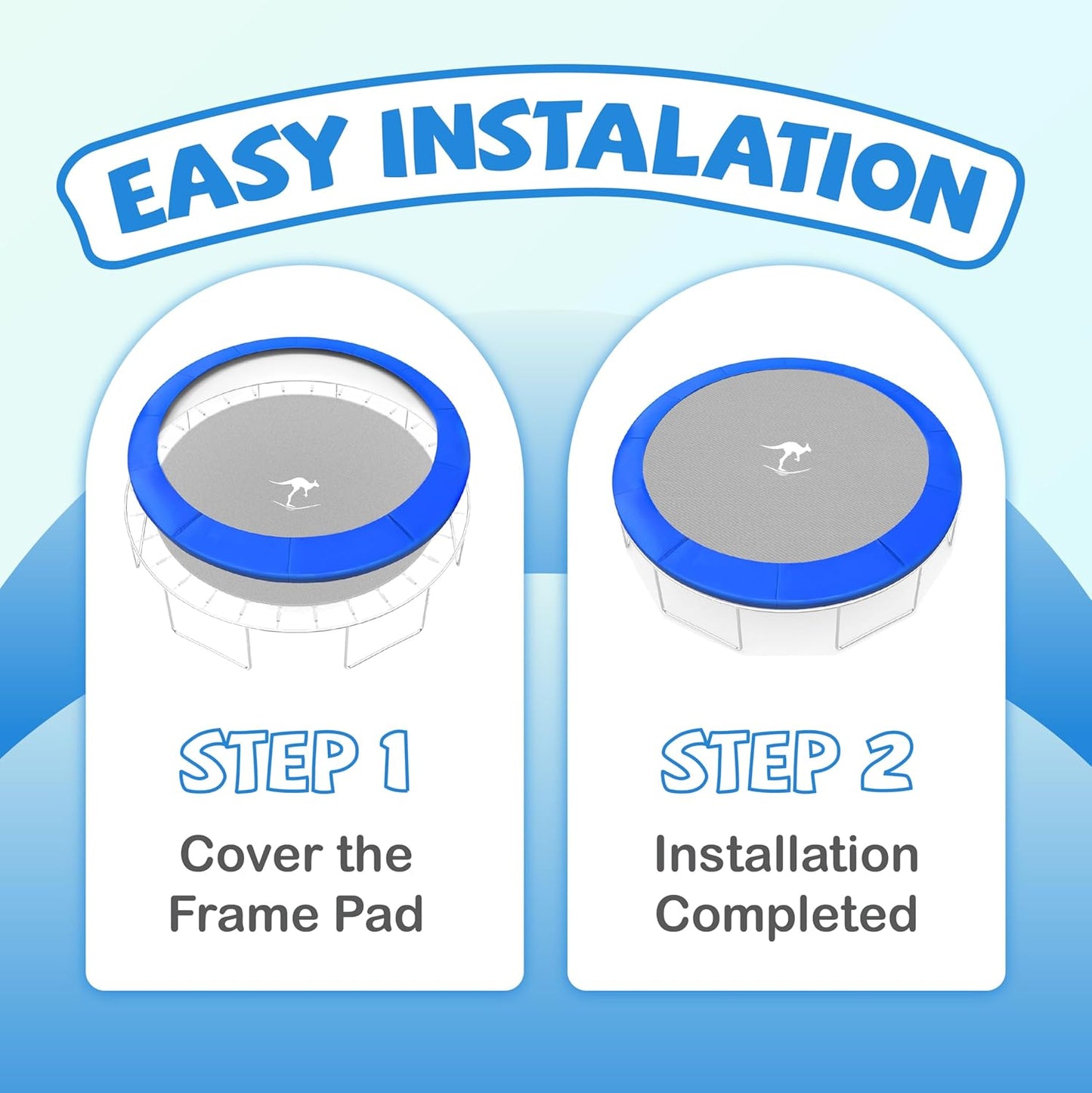 Kangaroo Hoppers Universal 12/14/15FT Trampoline Replacement Safety Pad, Waterproof Surround Spring Foam Cover for Round Frame