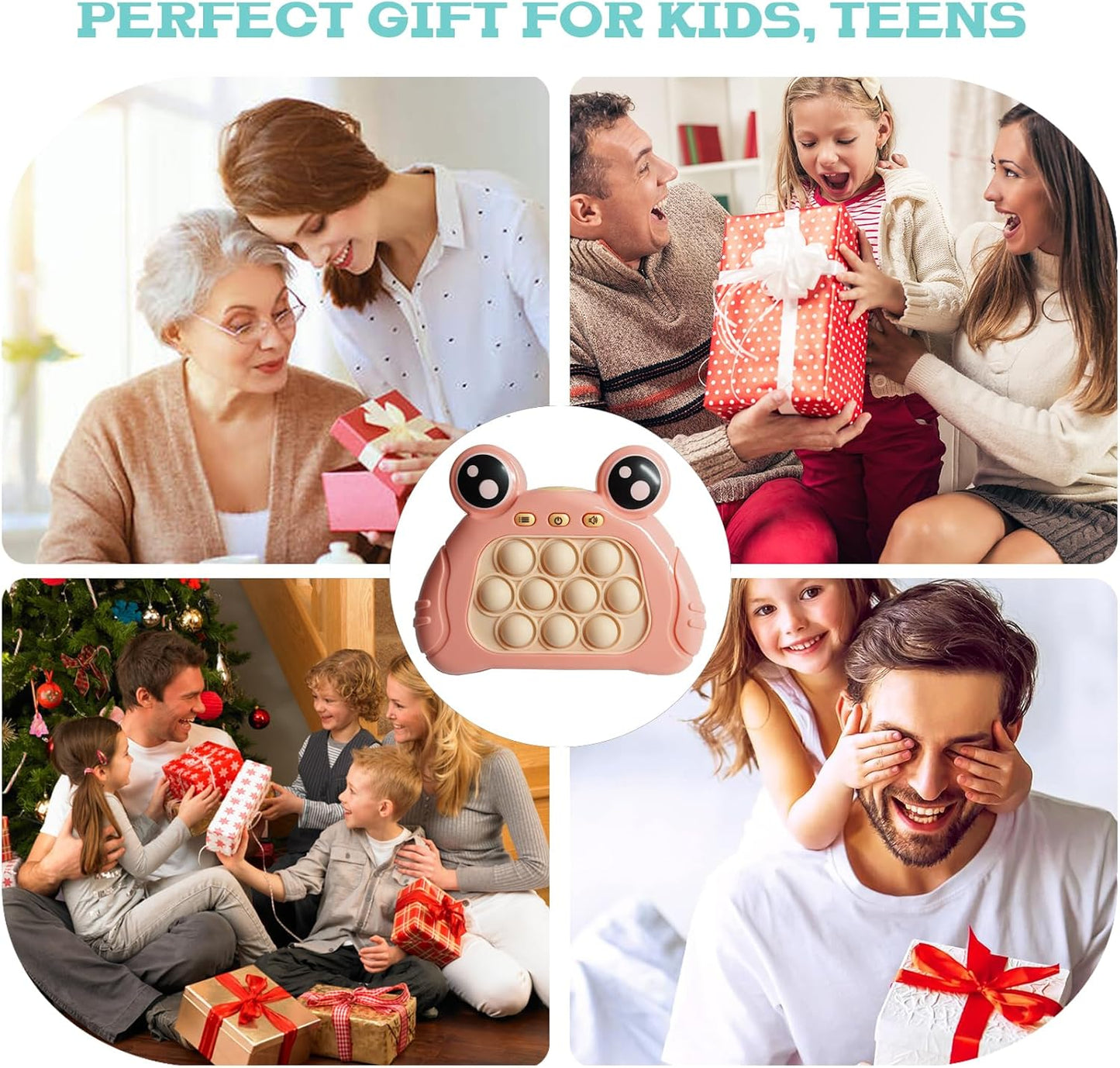 Pop Fidget Toys, Quick Push Bubble Pop Puzzle Games for Kids & Adults, Family, Party Game for 3 4 5 6 7 8 Year Gifts(Pink)