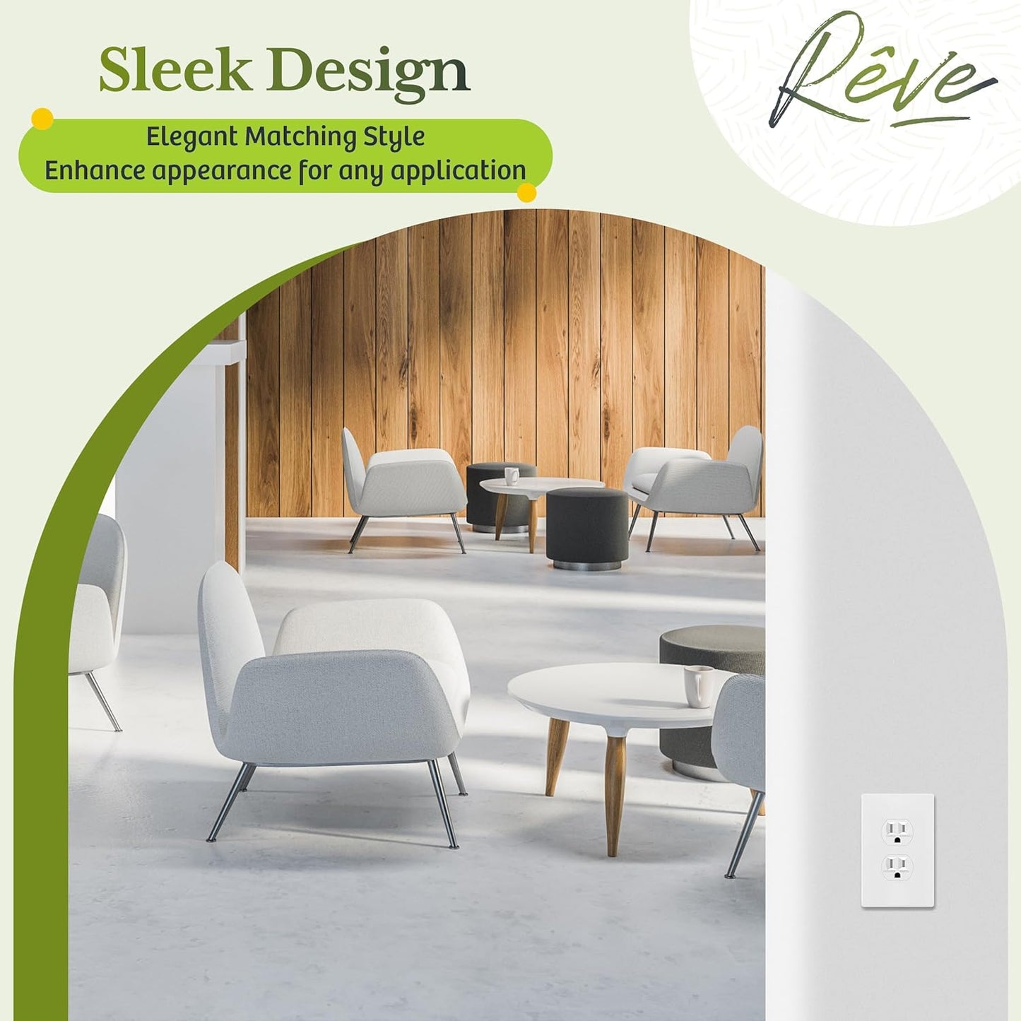 TG Mid-Size Screwless Duplex Wall Plate, Child Safe Receptacle Outlet Cover, Medium Size 1-Gang 4.88" H x 3.11" L, Polycarbonate Thermoplastic, UL Listed, SP-MS1-W5P, White (5 Pack)