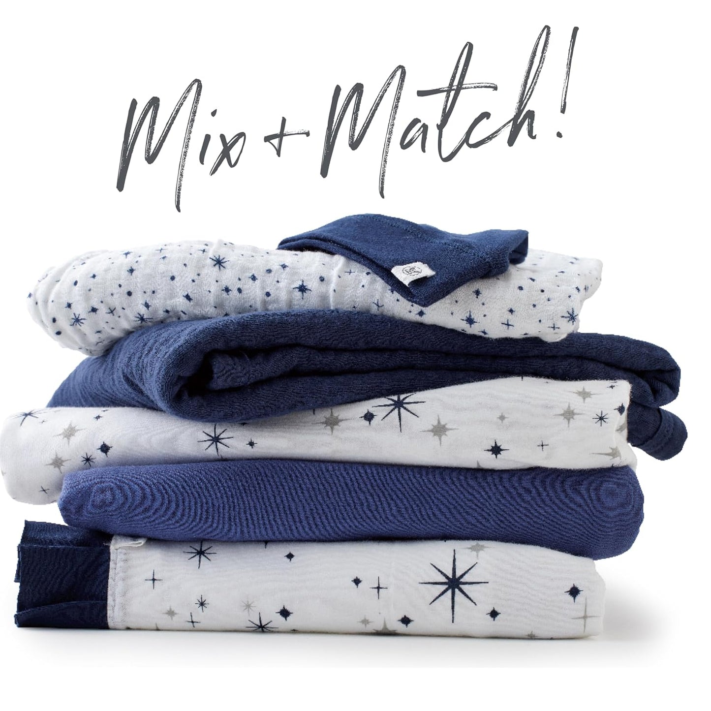 HonestBaby unisex-baby Fitted Crib Sheets Set Standard Mattress, 100% Organic Cotton Baby Boys, Girls, Neutral, 1 Pack - Rainbow Stripe Blues, One Size