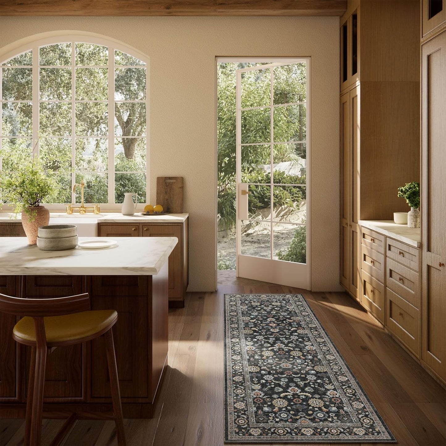 Washable Runners for Hallways Kitchen Rug: 2'6"x8' Runner Rugs Stain Resistant Non Slip Low Pile Boho Carpet Runners for Hallways Bedroom Entryway Indoor Beside Bathroom Laundry Room