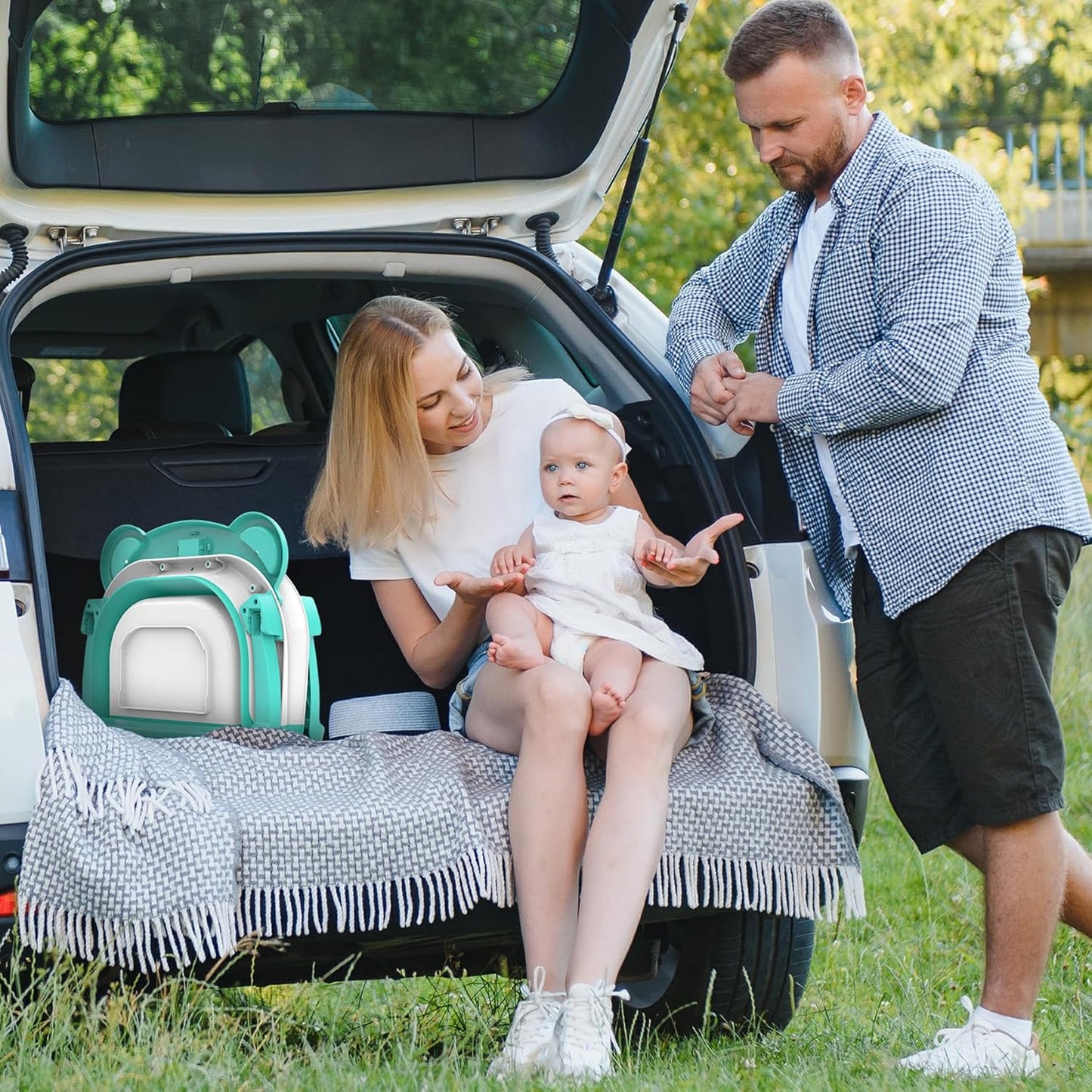 TPN Collapsible Baby Bathtub, Baby Bath Tub with Soft Cushion & Real-Time Thermometer, Baby Bathtub Infant to Toddler Tub (0-36 Months), Portable Newborn Travel Bath tub