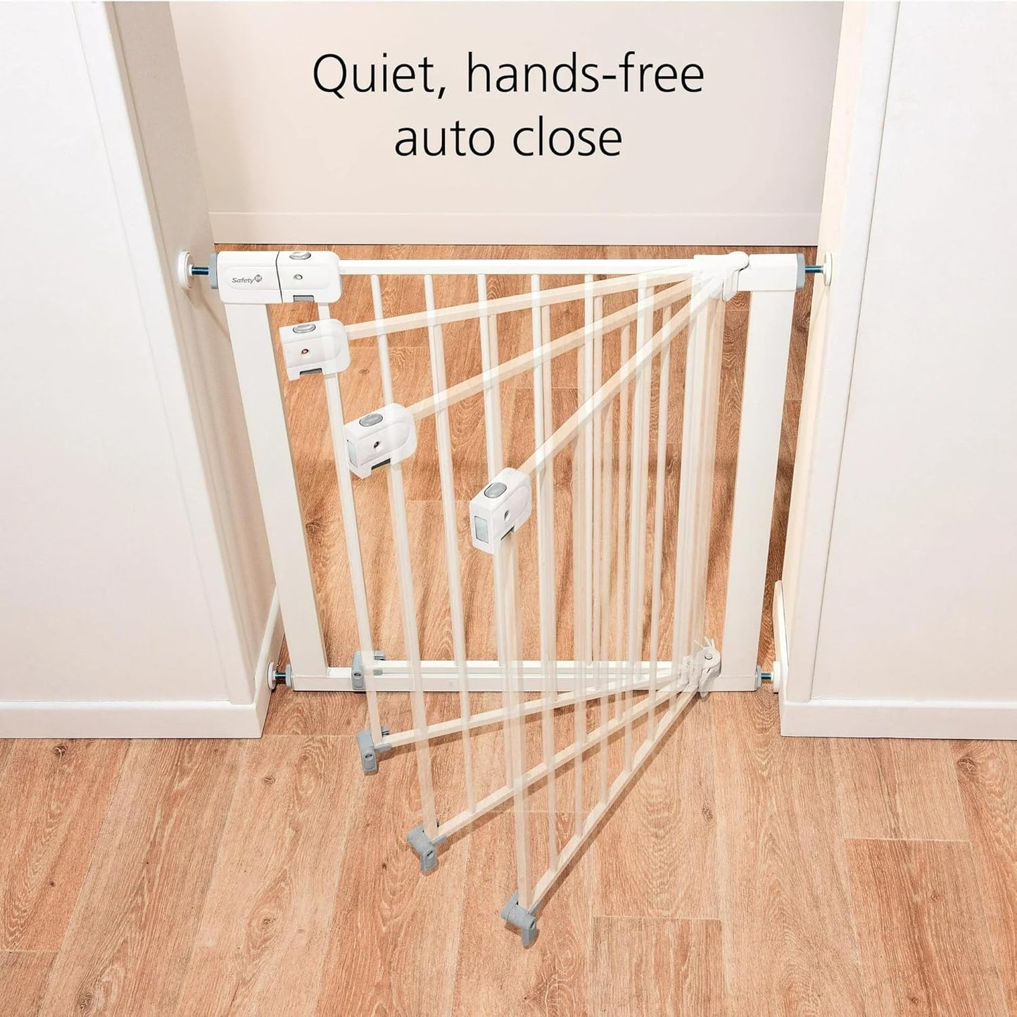 Safety 1st Easy Install Baby Gate for Doorways, Auto-Close Pressure-Mounted Magnetic Latch, Indoor Dog Gates, No Drilling, Fits 29"-38", White