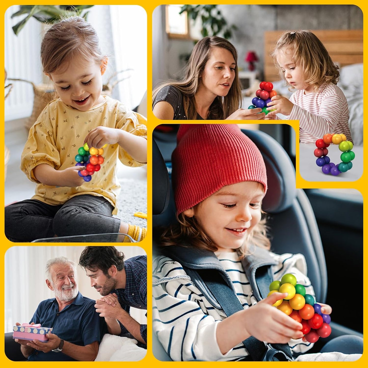 Fidget Toys for Adults Kids, Sensory Toys for Kids with Autism, Educational Ball Kids Toys for 3-12 Year Boys and Girls Toddler Travel Toys, Stocking Stuffers for Adults and Kids