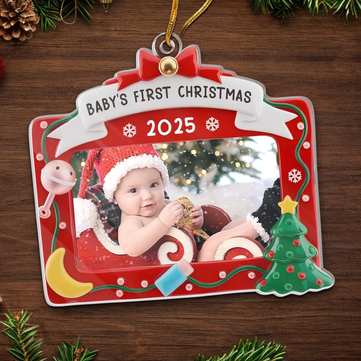 Pawfect House Custom Photo Acrylic Ornament, Personalized Christmas Baby Shower, Gender Reveal Gifts for New Moms, New Dads, New Parents, Xmas Decorations for New Mom, Dad, First Time Parents Gifts