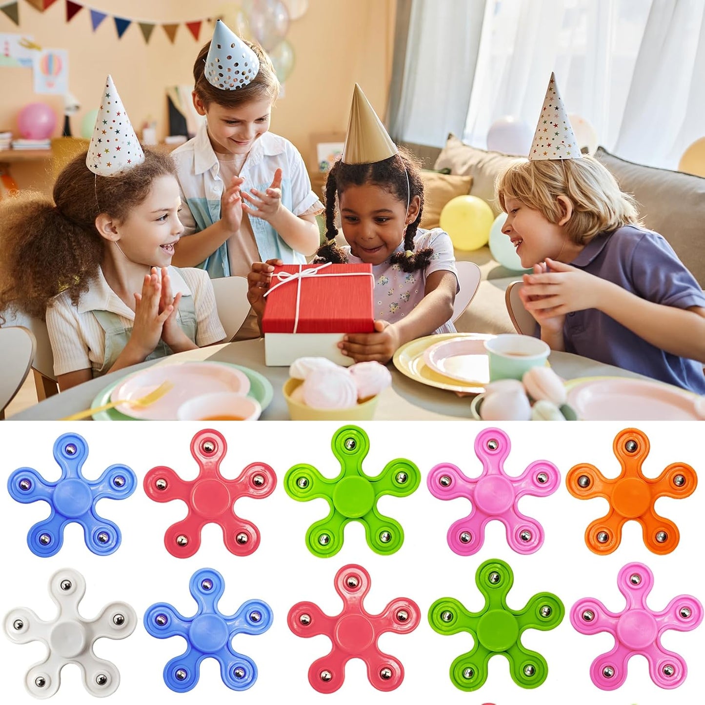 24 Pack Fidget Spinner Toys for Kids,Stress Relief Sensory Toys,Birthday Party Favors Gifts,Goodie Bag Stuffers, Classroom Prizes Fidget Toys