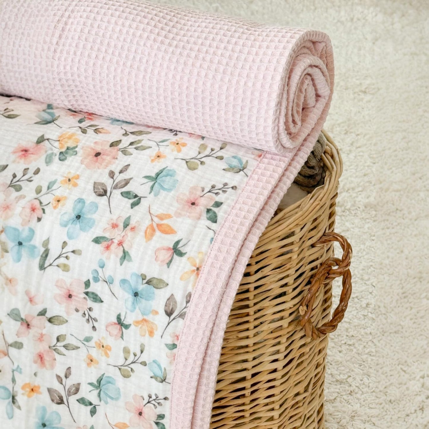 Personalized Baby Blanket with Name – Handmade 100% Organic Cotton Newborn Gift | Custom Knit Blanket for Boys, Girls, Kids & Baby Showers