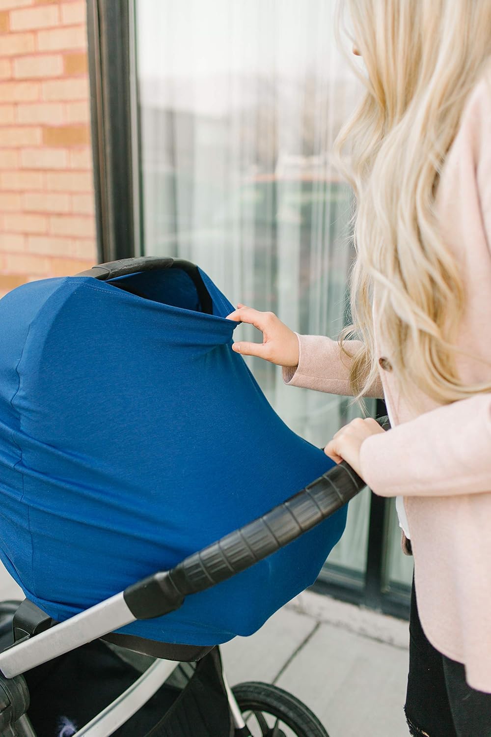 Copper Pearl Multi-Use Cover: Car Seat Covers, Nursing Cover, and Stroller Cover for Sun - Stretchy Fabric, All-Season Use, Stylish Designs, Easy Access for Moms - River