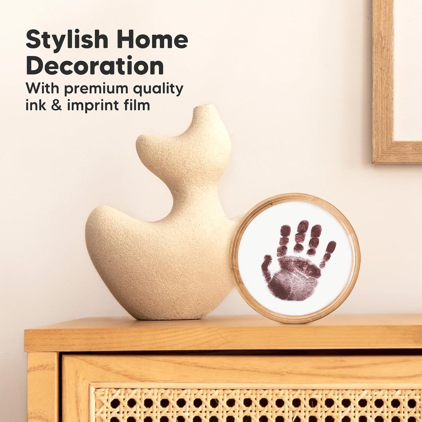 2-Pack Round Inkless Baby Hand and Footprint Kit - Mess Free Ink Pad for Newborn Keepsake, Dog Nose & Paw Print Kit, Clean Touch Ink Pad for Baby Hand & Footprints, Ideal New Mom Gifts (Auburn)