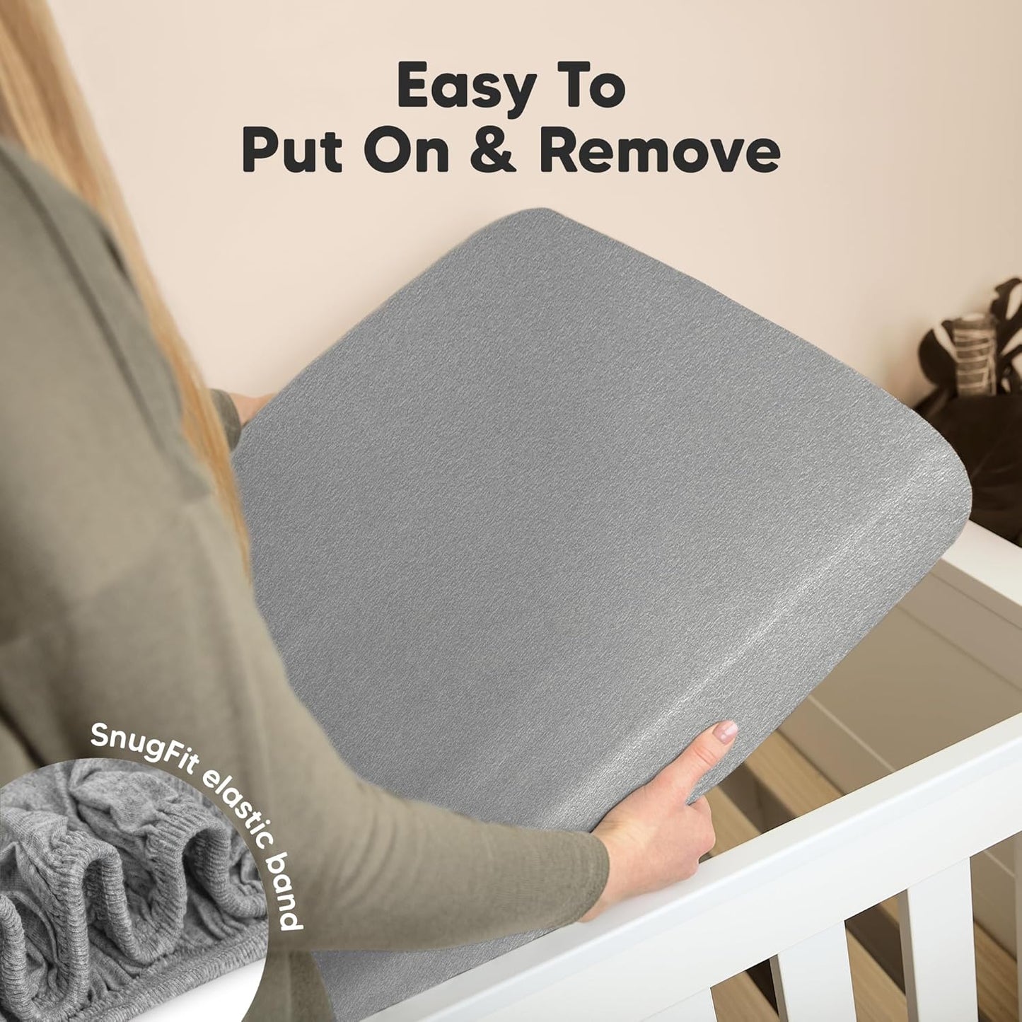 KeaBabies 2-Pack Organic Crib Sheets for Boys, Girls - 52x28 Fitted Crib Mattress Sheet Neutral, Breathable Jersey Cotton Cover for Baby Bed, Toddler Mattress, Soft & Cute Prints (Cloud)