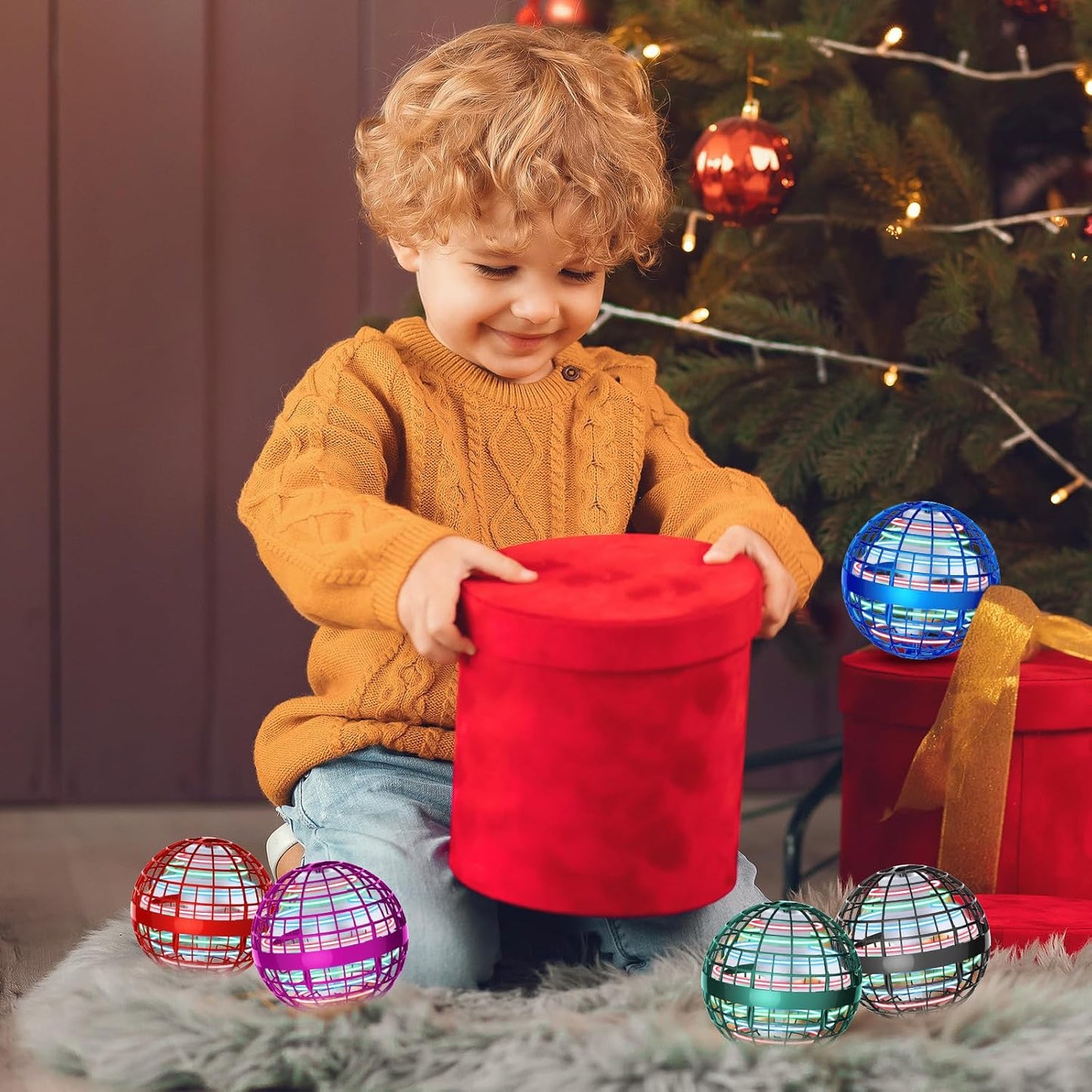 Flying Orb Ball 2023 Upgraded - Hover Orb Magic Light Up Orb Mini Drone Cosmic Globe Flying Spinner for Kids Teens Adults Flying Ball Orbit Ball for Birthday Gift Family Gatherings Christmas (Pink)