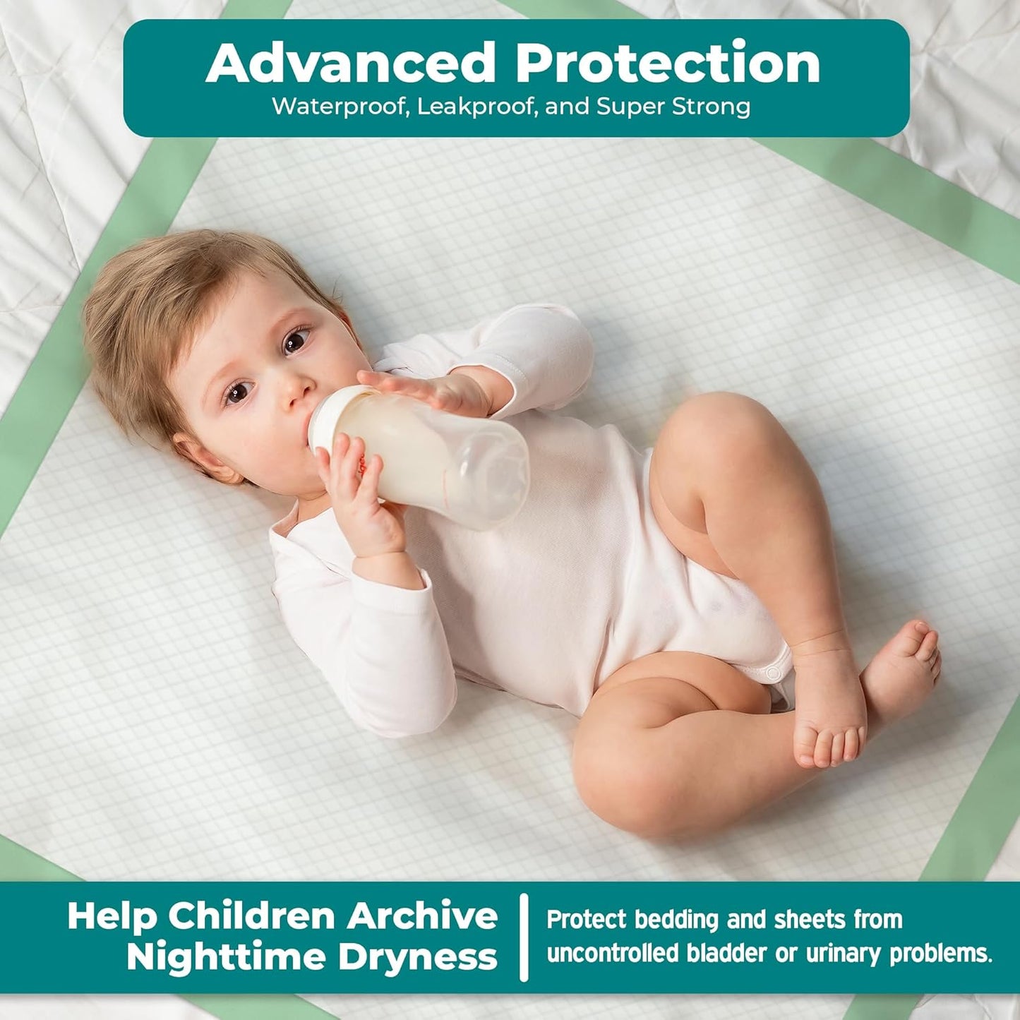 Teal Elite Chucks Pads Disposable Adult 36 x 36, 50 Count - Extra Large Bed Pads Disposable Adult, Super Absorbent Incontinence Bed Pads, Puppy Pads, Pee Pads for Adults, Great for Babies & Pets