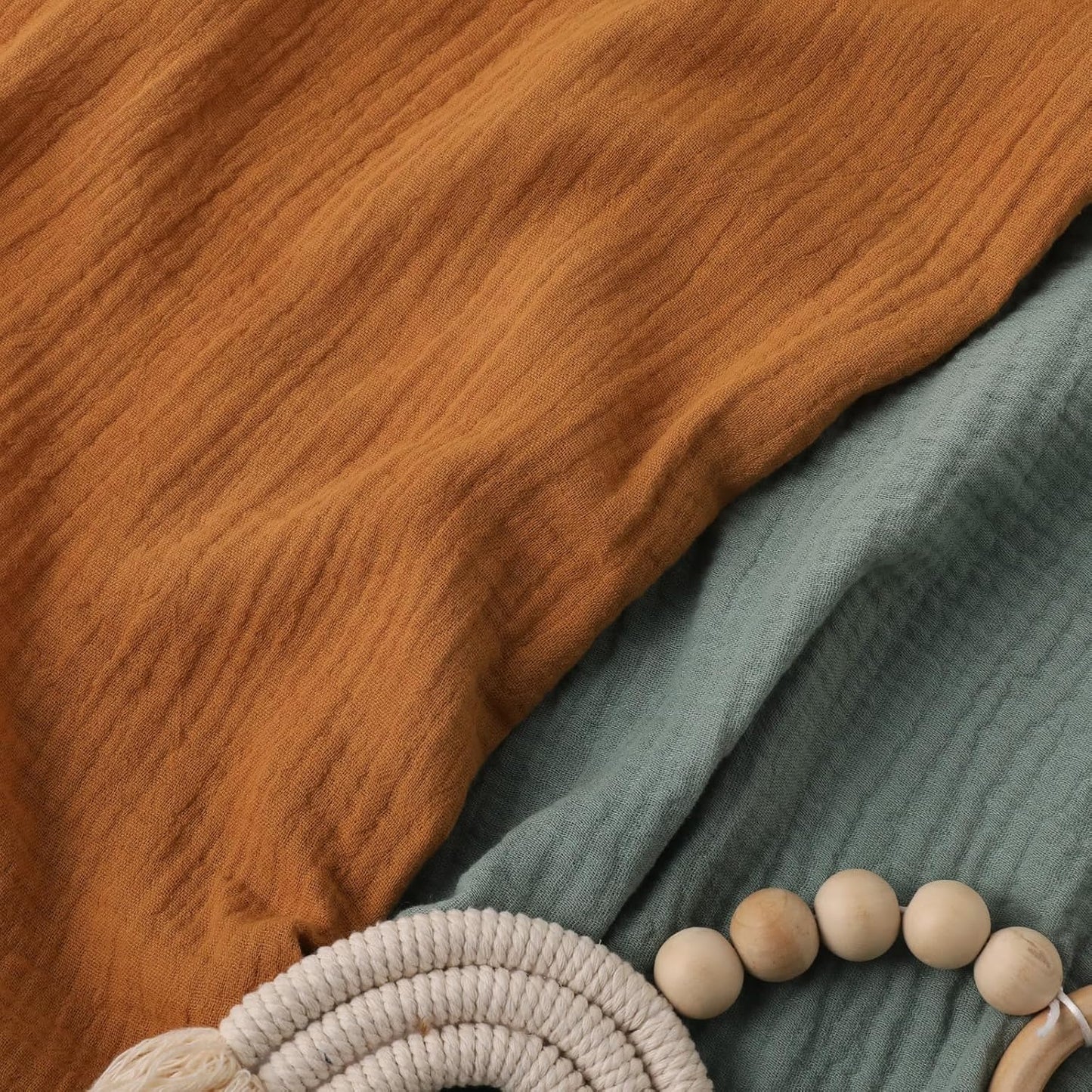 Muslin Receiving Blankets, Neutral Blanket Swaddling for Newborn Boys and Girls, 5 Pack Breathable and Skin-Friendly Swaddle Wrap for Infant Baby (Bright Colors)