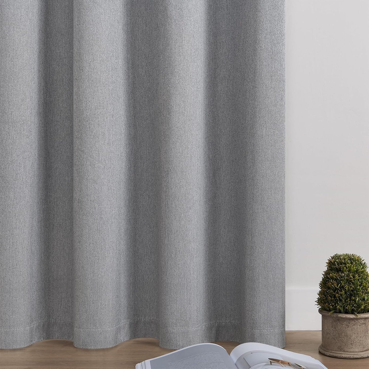 Joydeco Custom 100% Blackout Curtains 1 Panel, Grommet Thermal Insulated Curtains& Drapes, Room Darkening Drapes for Bedroom Living Room Window (Custom Size, Light Grey)