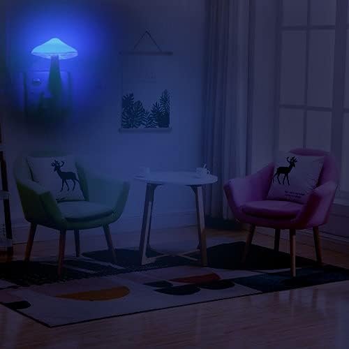 AUSAYE 4 Pack Plug in Night Light, Mushroom Light LED Nightlights for Kids, Adults, Bedroom, Bathroom,Hallway, Stairs, Kitchen Blue