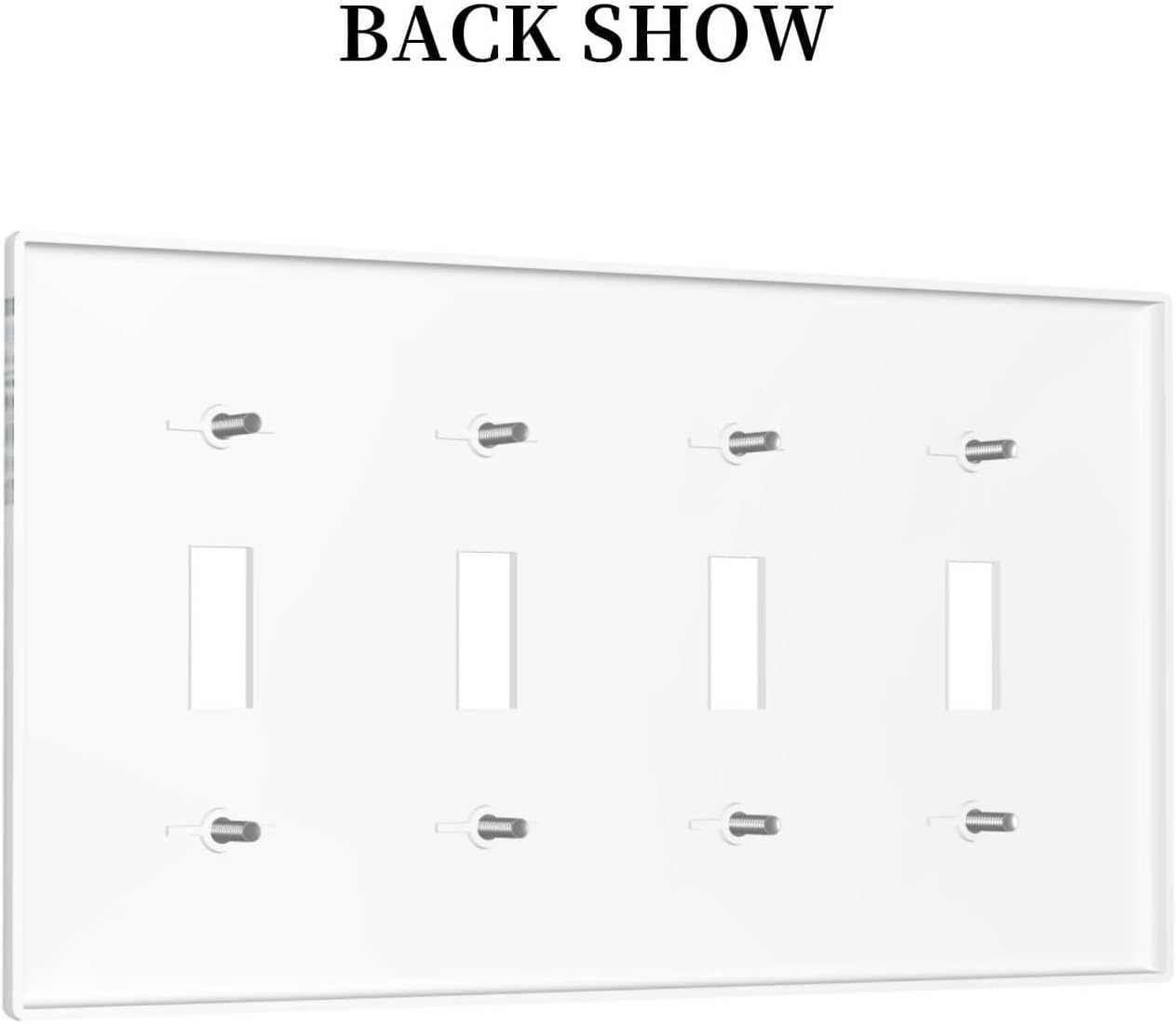 Eucalyptus Leaves Greenery Vine Flowers Simplicity Light Switch Covers Quad Toggle Electrical Faceplate 4 Gang Wall Plate Decorative Switch Plates for Bed Room Living Room Decor