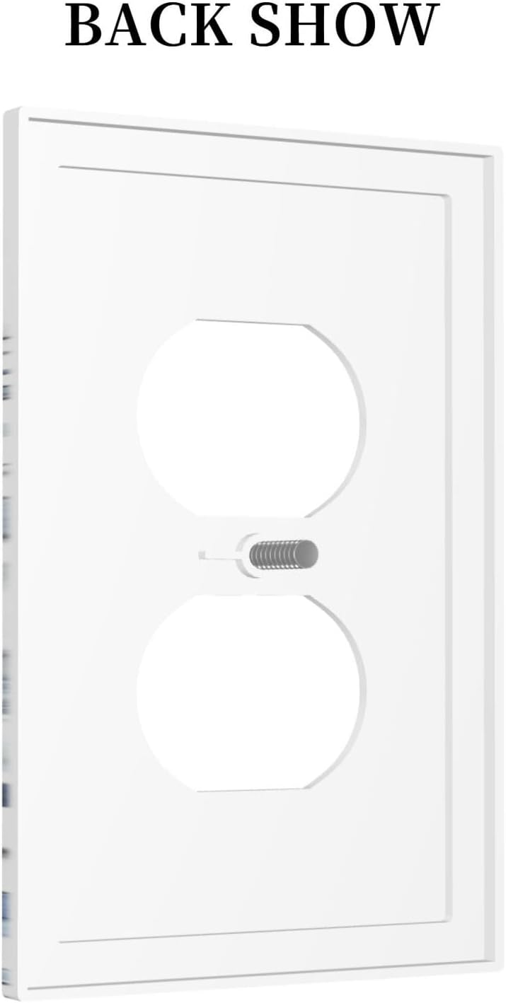 Outlet Covers Light Blue Watercolor Leaves Plant With Floral 1 Gang Duplex Wall Plate Decorative Switch Plates Electrical Receptacle Faceplate Light Switch Cover for Bedroom Bathroom Decor