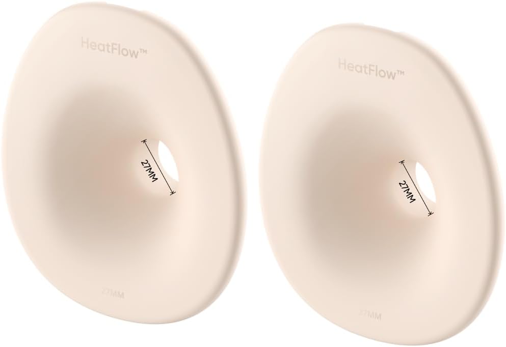 eufy Original 27mm Flange (2-Pack), Replacement Accessories for Wearable Breast Pump E20/S1/S1 Pro, HeatFlow™ Technology, Food-Grade Silicone, Durable, Comfortable, Ergonomic Fit