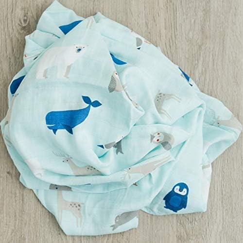 GRACED SOFT LUXURIES 2-Pack Swaddle Blanket Ultra Soft Luxury Decorative Muslin Swaddle Blankets (Arctic World)