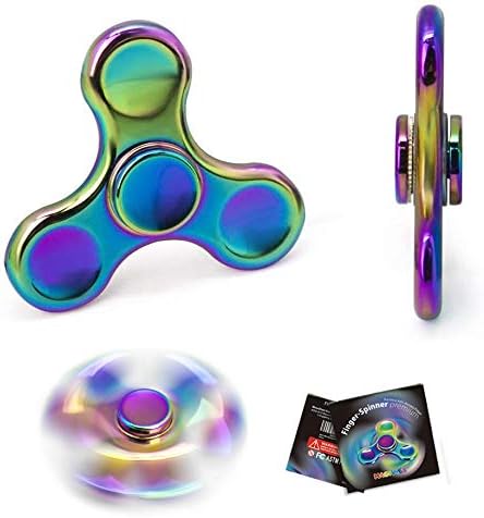 Rainbow Fidget Spinner - Metal Stainless Steel Figit Hand Toy for Kids and Adult (Round)