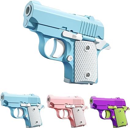 Fidget Toys for Adults, 1911 3D Printed Small Pistol Toys, Stress Relief Pistol Toys Suitable for Relieving ADHD, Anxiety, Suitable Toys for Friends Adults and Kids Best Gift (Blue)