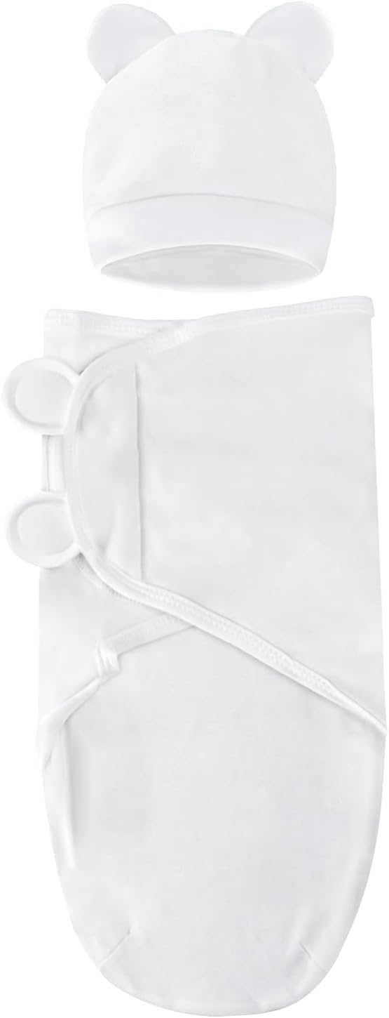 Baby Swaddle Sleep Sacks with Hats for 0-3 Months Baby Swaddle Blanket Wrap Newborn Swaddles Sack for Baby Boy Girl