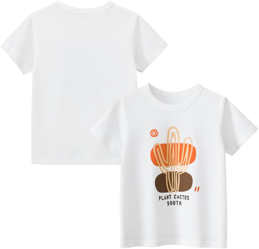 Boys' 4-Pack Excavator Short Sleeve Crewneck T-Shirts Top Tee Size 2-7 Years Toddler Boys' Value Pack Cotton T-Shirt