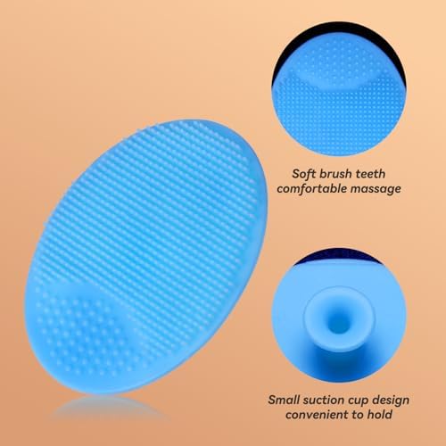 Wooden Natural Goat Bristle Brush and Cradle Cap Comb Set - 5 in 1 Baby Grooming Kit for Newborns, Toddlers, Boys, and Girls (Blue)