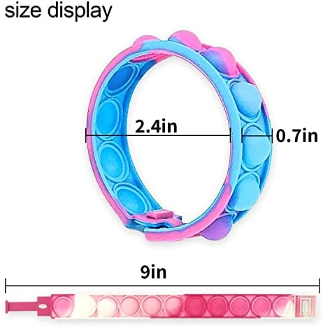 TOMOIN Pop Bracelet Fidget Toy, 30Pcs Multi-Color Bracelet Popular Wristband Fidget Watch is Suitable for Children and Adults Stress and Anxiety Relief Wristband