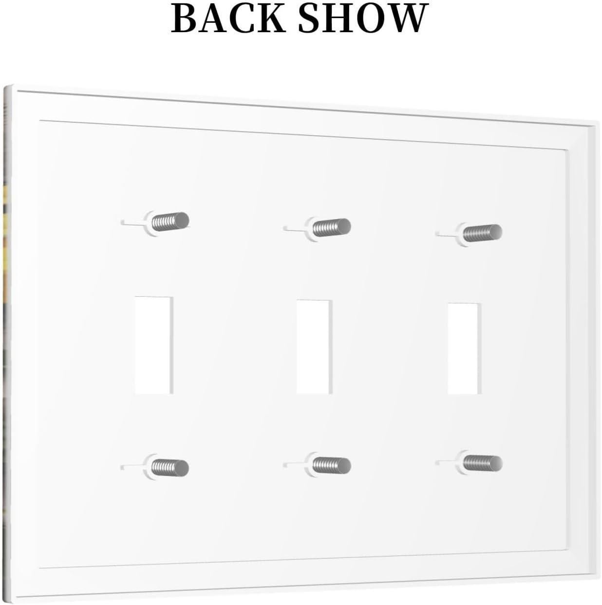 Sunflower Rustic Brown Gray Wood Decorative Switch Plates 3 Gang Wall Plate Triple Toggle Light Switch Cover Faceplate Electrical Wall Panels for Farmhouse Home Decor