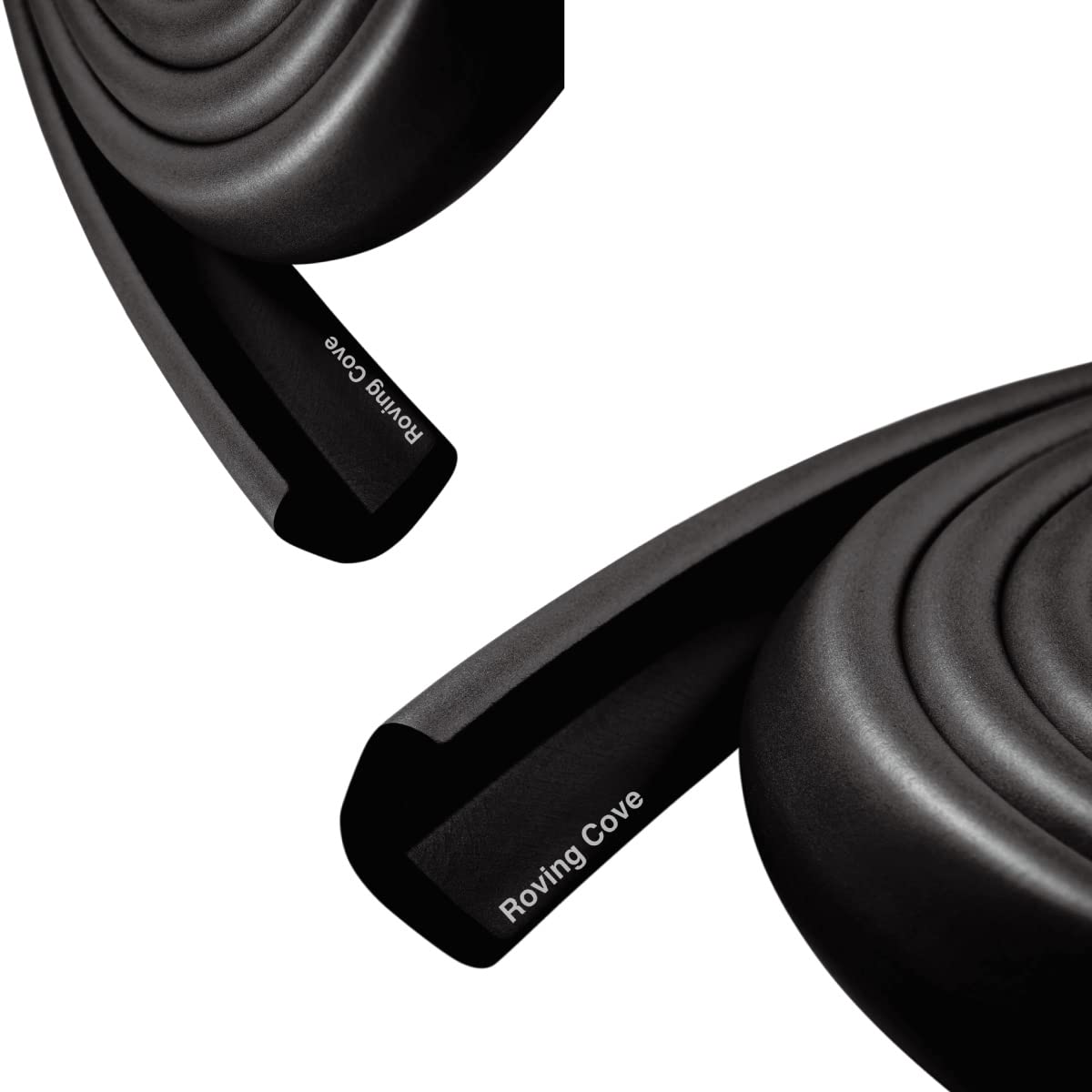 Roving Cove HeftyFit Edge Protector for Baby Proofing (12ft Large Edge Only), Heavy-Duty Soft Rubber Foam Furniture Edge Bumper Guard, Desk Edge Cushion, Wall Corner Covers, 3M Adhesive, Onyx Black