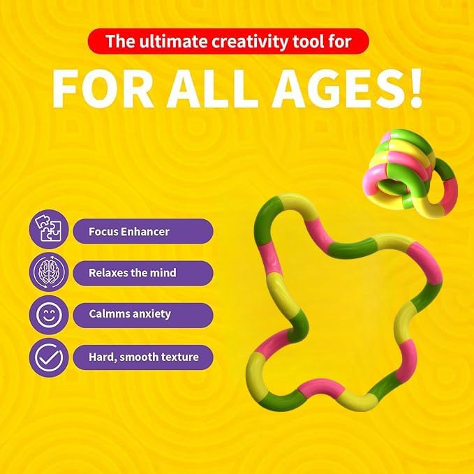 12PCS Multicolor Twisty Fidget Toys for Relaxation, Relaxation Therapy and Stress Relief Education Toys for Unique Fidget Experience, Brain Imagination Tools (4 colors)