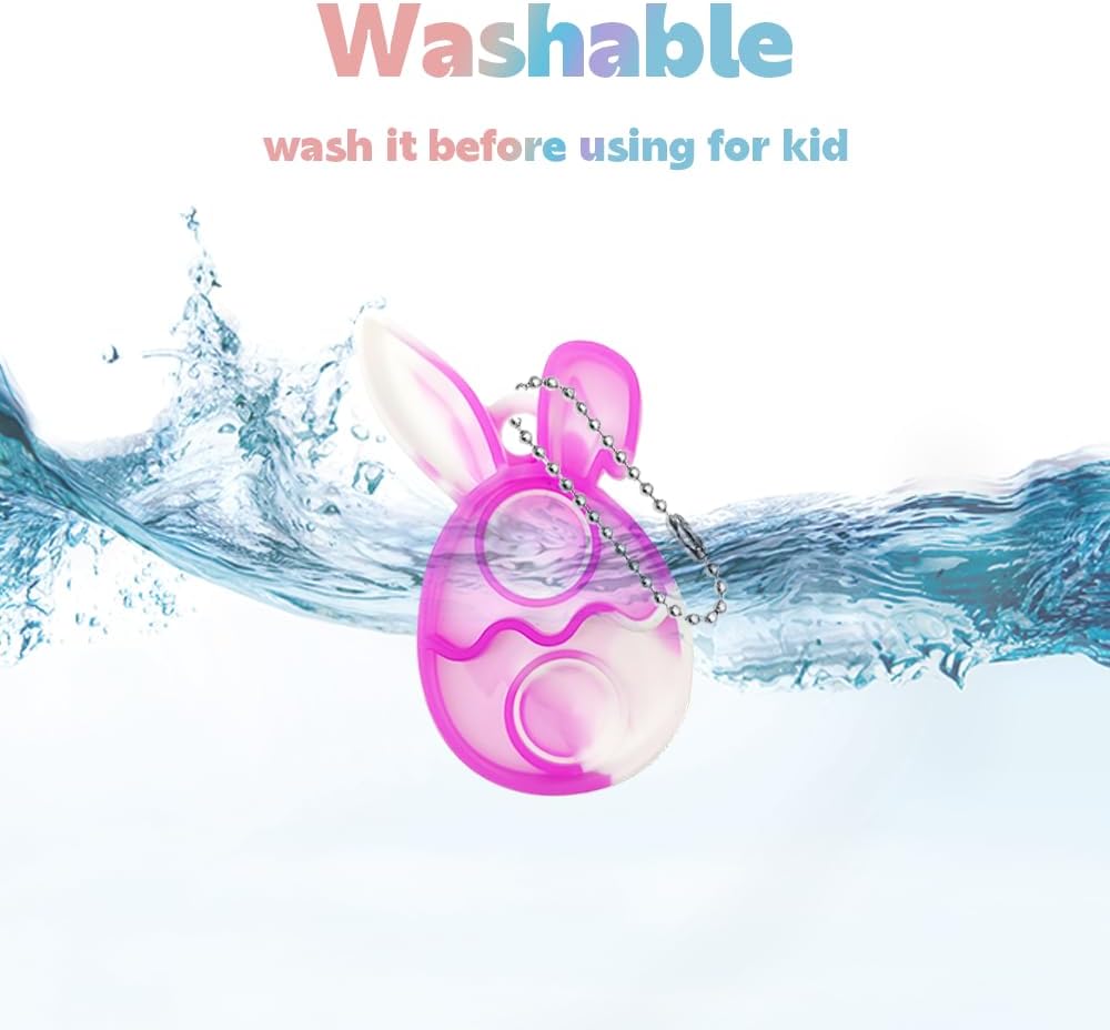 48 Pack Easter Pop dget Toys Keychain Basket Stuffers Eggs Bunny Carrot 4 Colors Push Bubble Sensory Squeeze Popper Stress Relief Party Favor Gifts for Kids