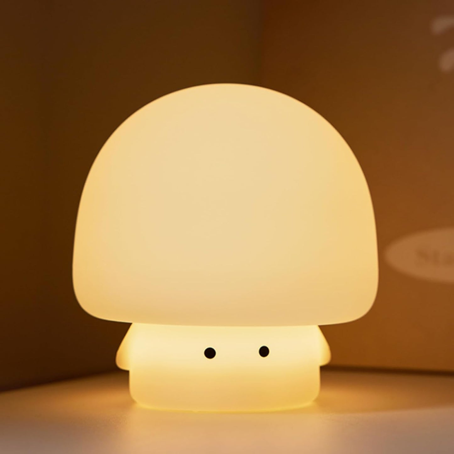 Cute Baby Night Light for Kids,Rechargeable Dimmable Silicone Nursery Toddler Mushroom Nightlight,Squishy Bedside Lamp for Night Stands,Fun Decor for Children,Mother's Day Gift(White)