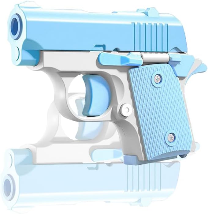 Easter Basket Stuffers,1911 3D Printed Small Pistol Toys, Stress Relief Pistol Toys for Adults, Suitable for Relieving ADHD, Anxiety,Easter Fillers Easter Gifts for Boys(Blue&White)