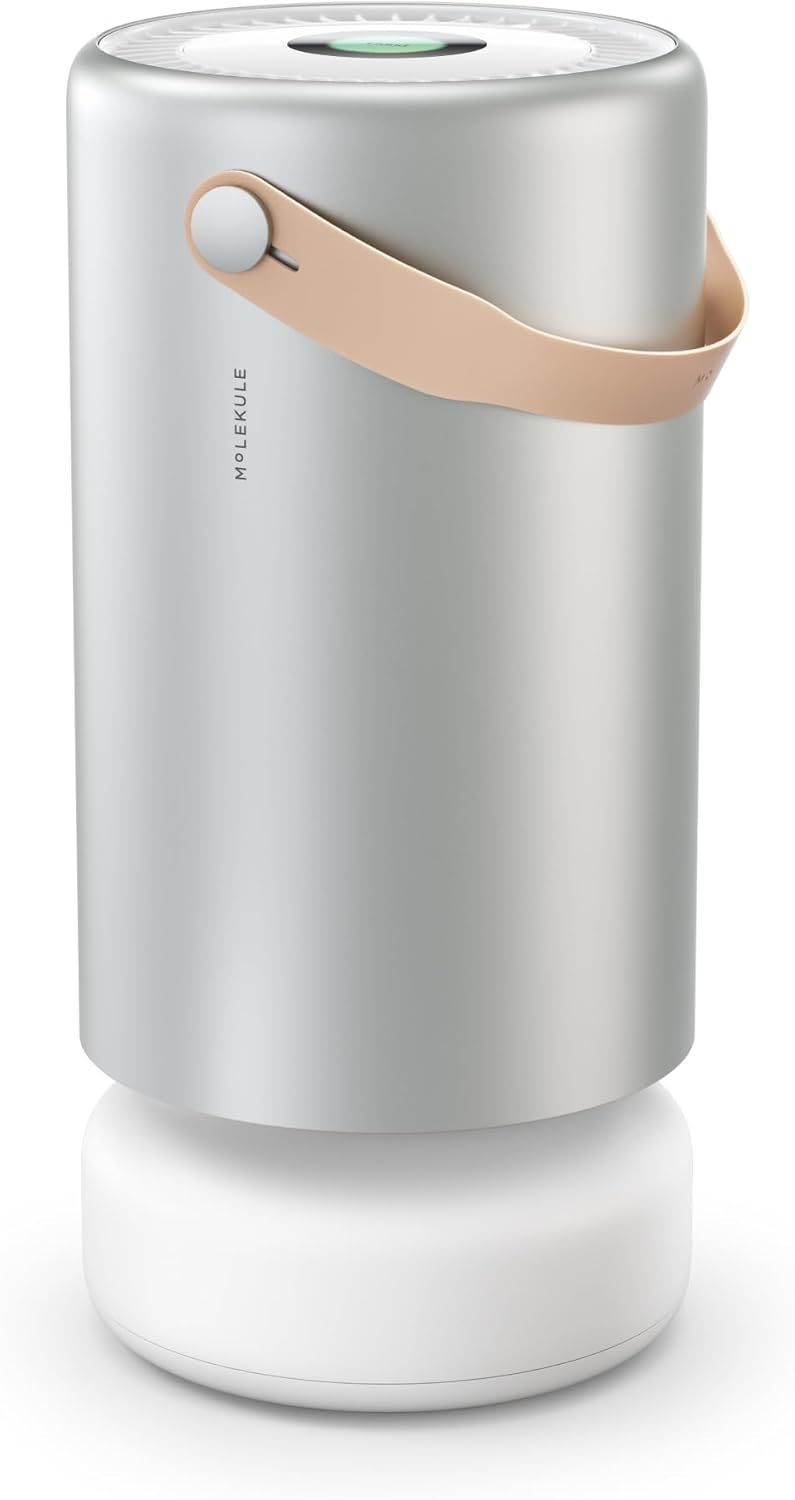 Molekule Air Pro Air Purifier - Purifies Rooms Up to 1000 Sq Ft with High Foot Traffic - FDA Cleared for Destruction of Viruses, Bacteria & Mold - Silver