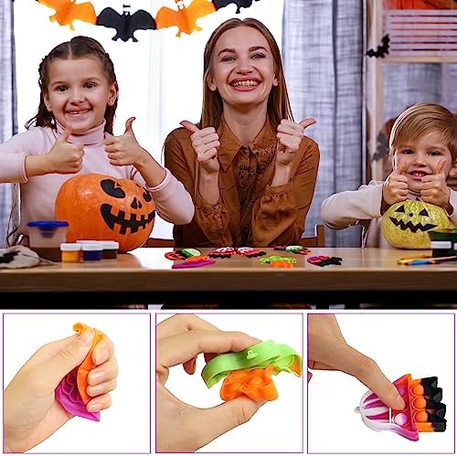 24 Pack Halloween Mini Fidget Sensory Pop Toys for Kids Boys Girls Halloween Party Favors Halloween Treat Bags Gifts