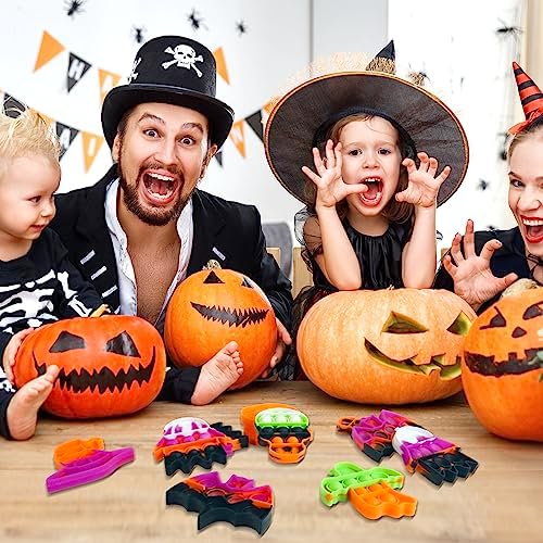 24 Pack Halloween Mini Fidget Sensory Pop Toys for Kids Boys Girls Halloween Party Favors Halloween Treat Bags Gifts