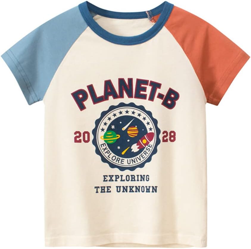 Boys' 4-Pack Excavator Short Sleeve Crewneck T-Shirts Top Tee Size 2-7 Years Toddler Boys' Value Pack Cotton T-Shirt