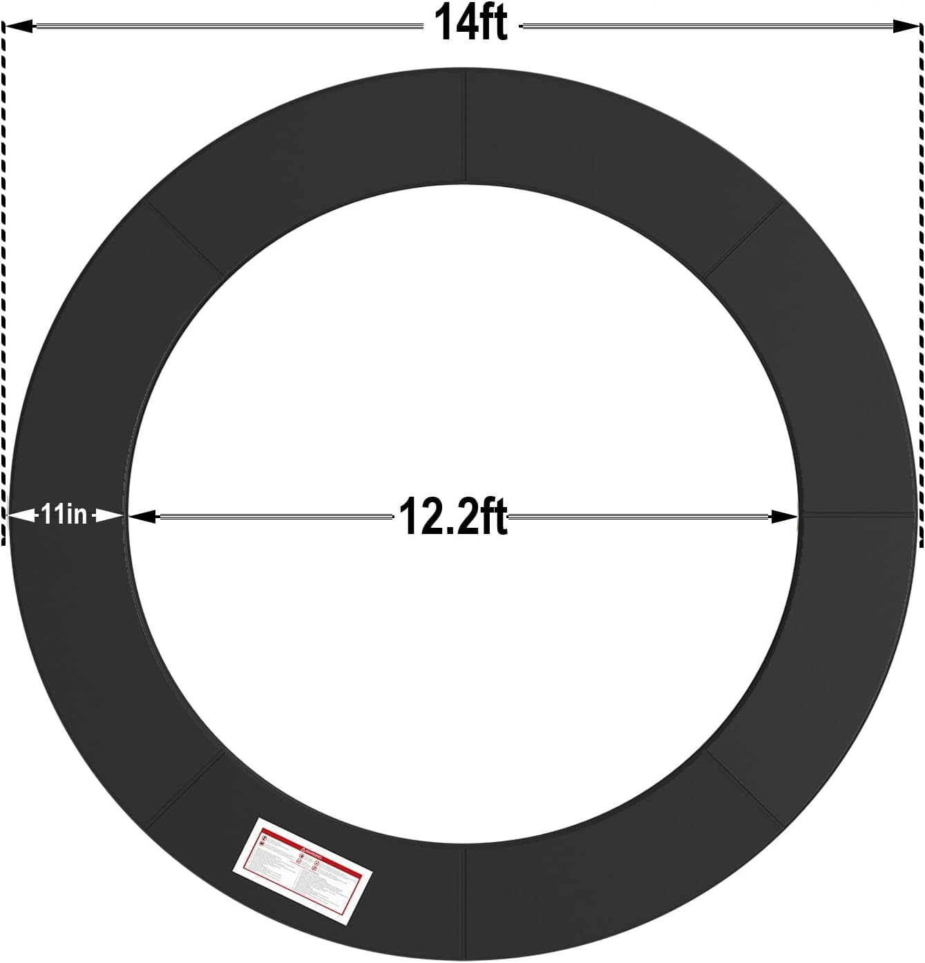LANGXUN Universal Trampoline Repalcement Safety Pad, 8ft 10ft 12ft 14ft 15ft 16ft Waterproof Surround Spring Foam Cover for Round Frame