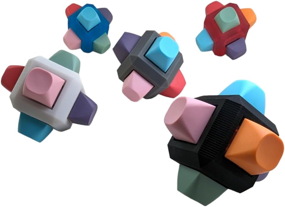 Switch Fidget Cube Tester with Mechanical Keyboard Switches and Keycaps (Gray)